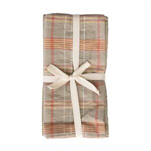 Set/4 Woven Cotton Plaid Napkins